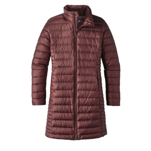 Patagonia Fiona Parka Women’s Small Dark Ruby Down Quilted Lightweight Coat - Picture 2 of 14